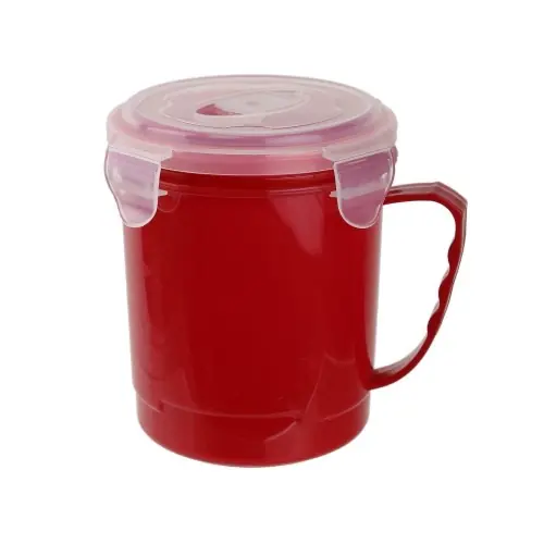 Ograniczona ilość Fernity Kubek na zupę 630ml czerwony z pokrywką