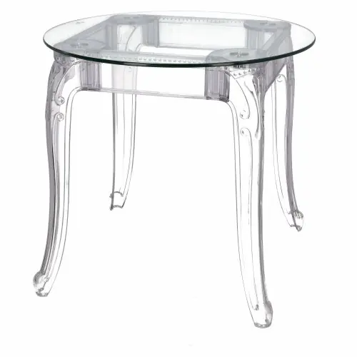 Niska cena Fernity Stół Ghost 80cm przezroczysty z poliwęglanowymi nogami
