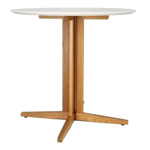 Najlepsza cena Fernity Stół Mauro 80cm dąb naturalny, biały blat MDF