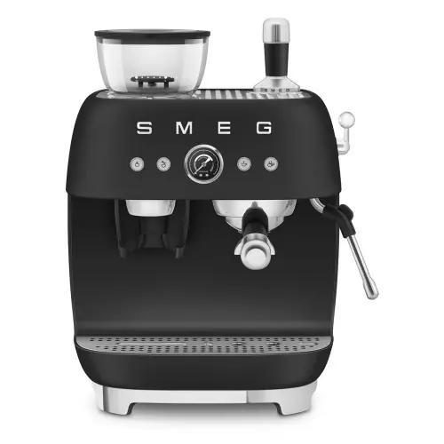 Rabat Smeg 50‘s Style EGF03BLMEU Ekspres kolbowy z młynkiem Czarny mat
