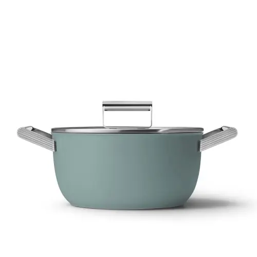 Smeg CSF2412EGM Garnek 24 cm Szmaragdowy (mat) Łatwy zwrot