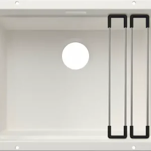 Oferta limitowana Zlewozmywak BLANCO ETAGON 500-U Silgranit biały bez armatury szyny