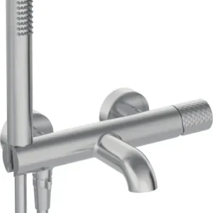 Deante Bateria wannowa z zestawem prysznicowym Silia Hexa stal BHS_F11M Kup online