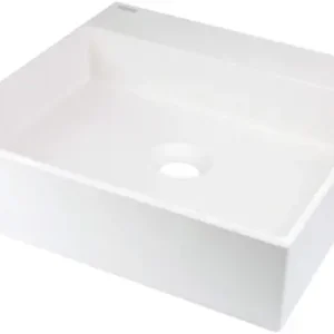 Oferta limitowana Deante Umywalka granitowa nablatowa 400x400 mm Correo alabaster CQR_AU4S
