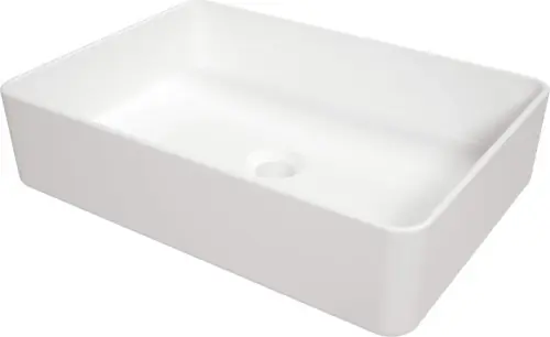 Łatwy zwrot Deante Umywalka ceramiczna nablatowa Square biały CGS_6U5S