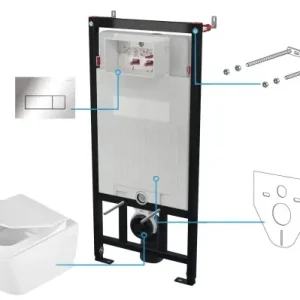 Wyjątkowa oferta Deante Zestaw WC podtynkowy 6 w 1 Anemon CDZS6ZPW