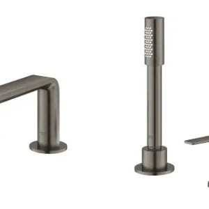 Bezpieczna płatność Grohe Lineare 4-otworowa bateria wannowa, brushed hard graphite 19577AL1