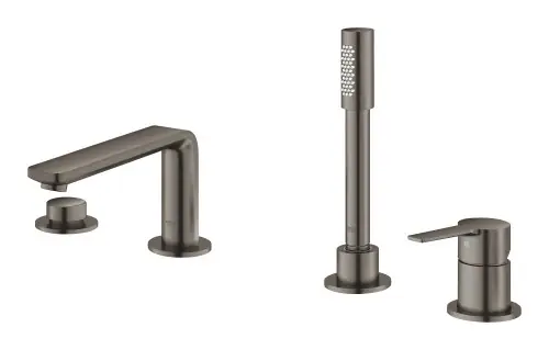 Bezpieczna płatność Grohe Lineare 4-otworowa bateria wannowa, brushed hard graphite 19577AL1