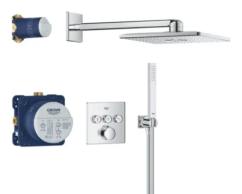 Nowy Grohe Podtynkowy zestaw prysznicowy z deszczownicą Rainshower SmartActive 310 Cube 34873000