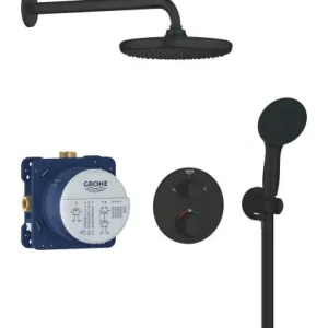 Popularny Grohe Precision zestaw prysznicowy podtynkowy 25 cm black matte 348832430
