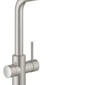 Nowy Grohe Red Duo bateria kuchenna L z wrzącą wodą stal nierdzewna 30325DC1