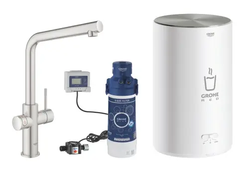 Niska cena Grohe Red Duo bateria kuchenna M z wrzącą wodą stal nierdzewna 30327DC1