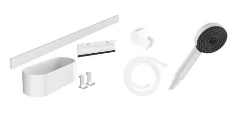 Niska cena Hansgrohe WallStoris Pakiet główka prysznicowa 105 3jet Activation EcoSmart 24291700