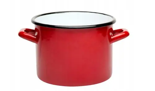 Do wyczerpania zapasów Garnek emaliowany emalia czerwony PROSTY 22 cm 6,25 L