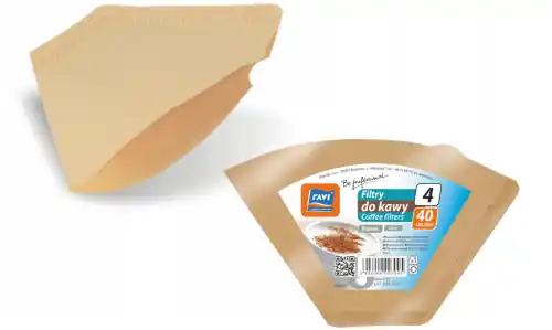 Filtry do kawy 4 papierowe naturalne folia 40szt Ograniczona ilość