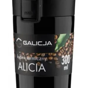 Nowość Kubek termiczny bidon termos ALICIA stal 300 ml czarny