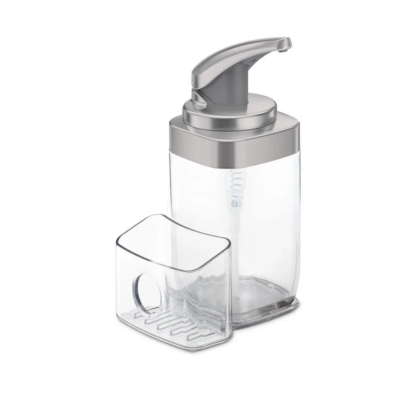 Dozownik do płynu 650 ml z pojemnikiem na gąbkę - Simplehuman Bezpieczne zakupy