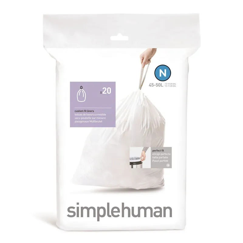 Oferta czasowa Worki na śmieci 20 sztuk - rozmiar N 45L-50L - Simplehuman