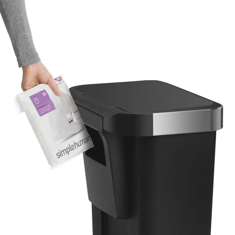 Kosz na śmieci 45L pedałowy Liner Pocket - czarny Simplehuman Wysoka jakość