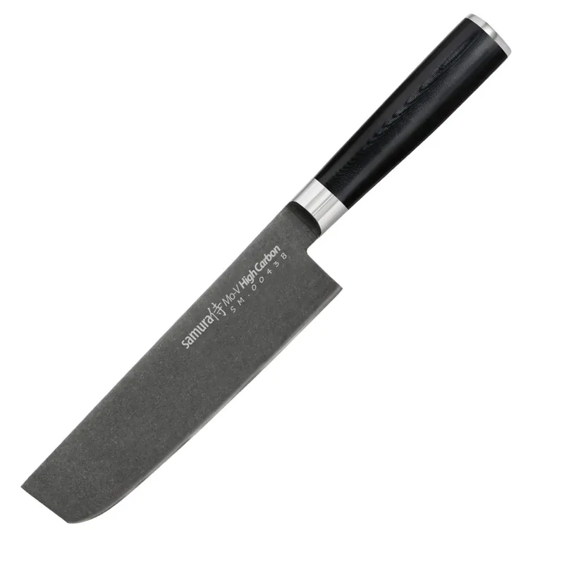 Nóż Nakiri Samura Mo-V Stonewash O Długości 167mm - Ostrze Japońskie Do Warzyw Popularny