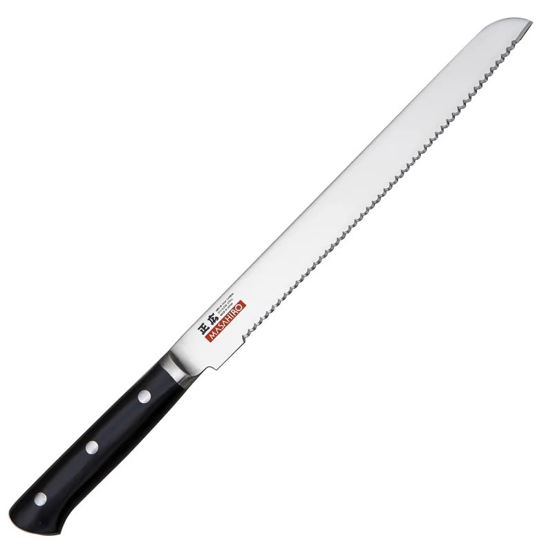 Premium Masahiro Mv-H Bread Knife 240mm - Professional Japanese Serrated Bread Slicer