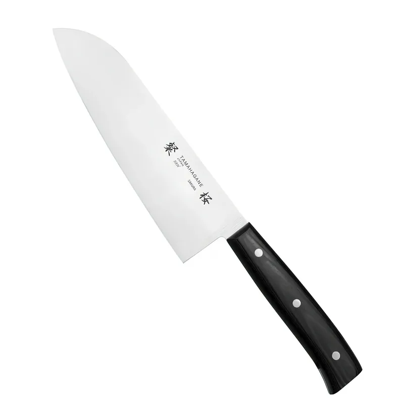 Tamahagane San Brown Vg-5 Santoku Knife 17.5cm - Premium Japanese Chef‘s Knife Najlepsza cena