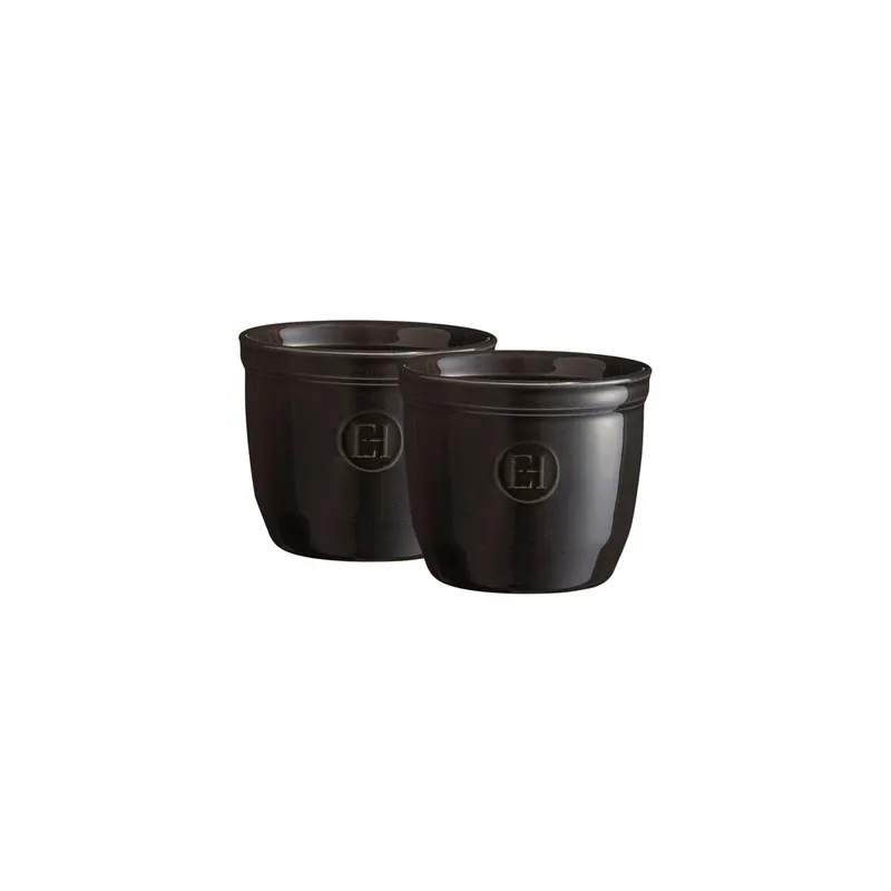 Zestaw dwóch miseczek do zapiekania typu Ramekin - N°8 - Czarny - Emile Henry Okazja