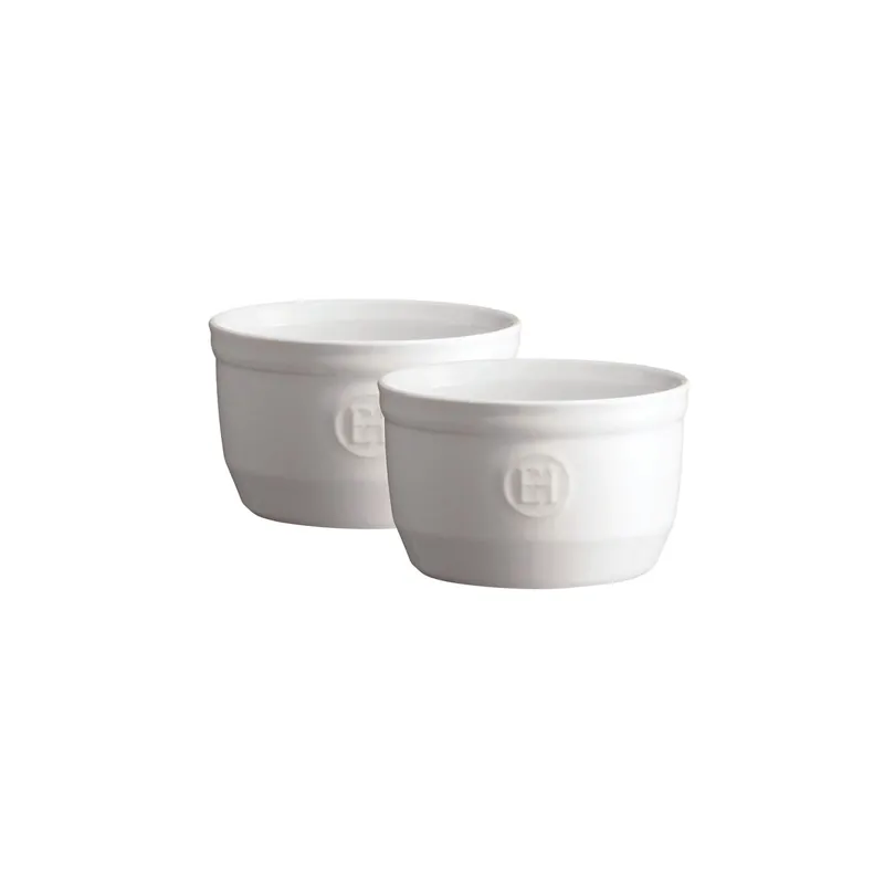 Oferta limitowana Zestaw dwóch miseczek do zapiekania typu Ramekin - N°10 - Biały - Emile Henry