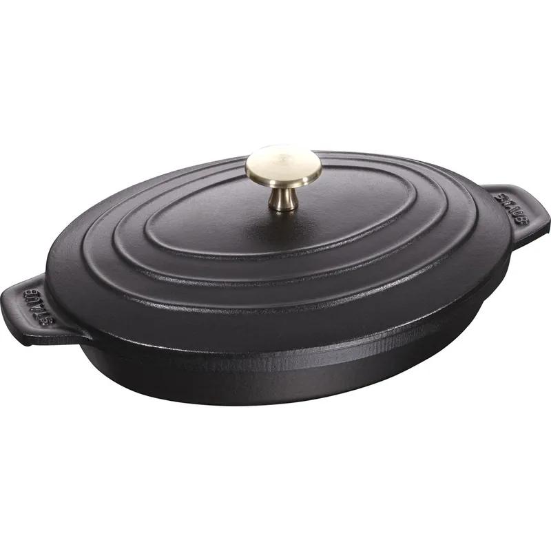 Owalne żeliwne naczynie do zapiekania z pokrywką 23x17 cm, czarny - Staub Oferta czasowa