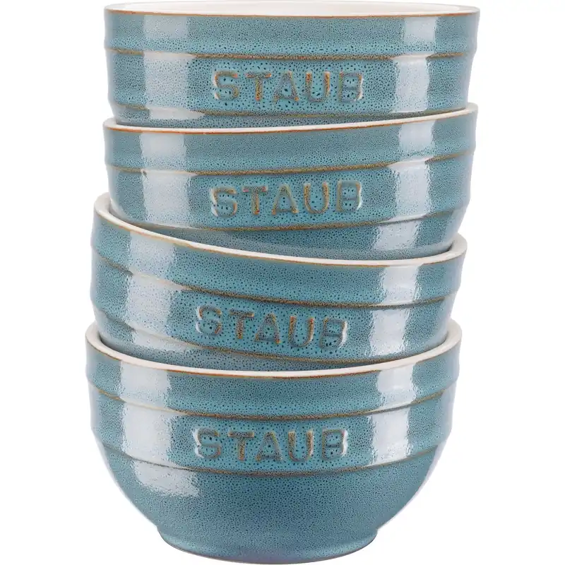 Zestaw 4 misek okrągłych 14 cm, antyczny turkusowy - Staub Oferta limitowana