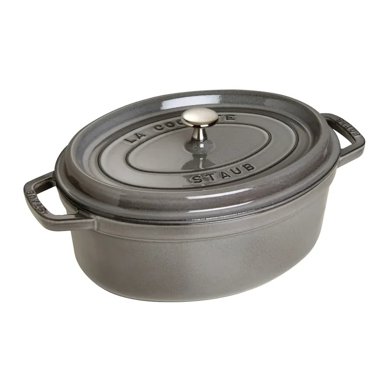 Garnek żeliwny owalny 3.2 ltr, grafitowy - Staub Premium