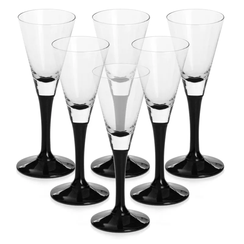 Ostatnia szansa Kieliszki do wódki, likieru Altom Design ONYX 50ml czarna nóżka