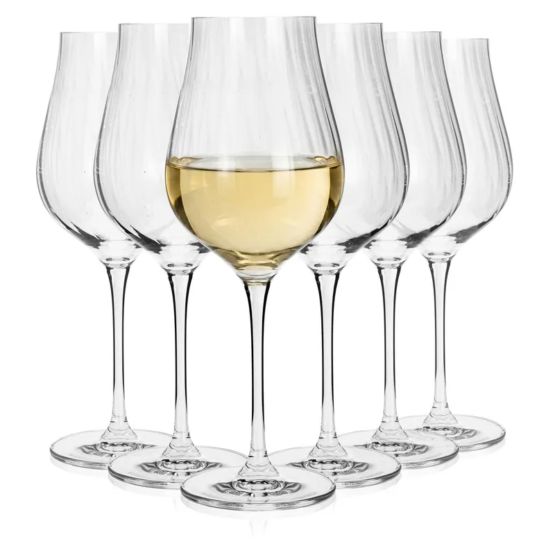 Kieliszki ryflowane / karbowane z OPTYKIEM BOHEMIA Limosa Optic do wina wody 500 ml 6 szt. Dodaj do koszyka