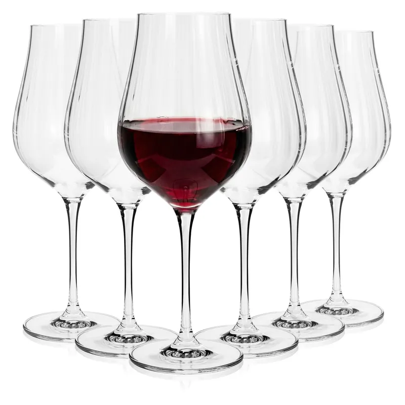 Oferta czasowa Kieliszki ryflowane / karbowane z OPTYKIEM BOHEMIA Limosa Optic do wina wody 650 ml 6 szt.