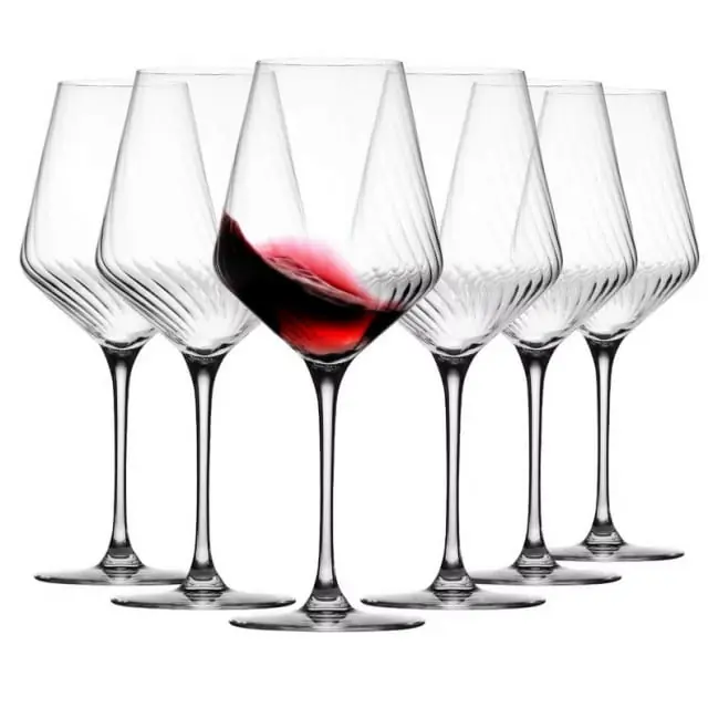 Kieliszki ryflowane / karbowane z OPTYKIEM KROSNO Avant-Garde LUMI do wina czerwonego 550 ml 6 sztuk Oferta czasowa