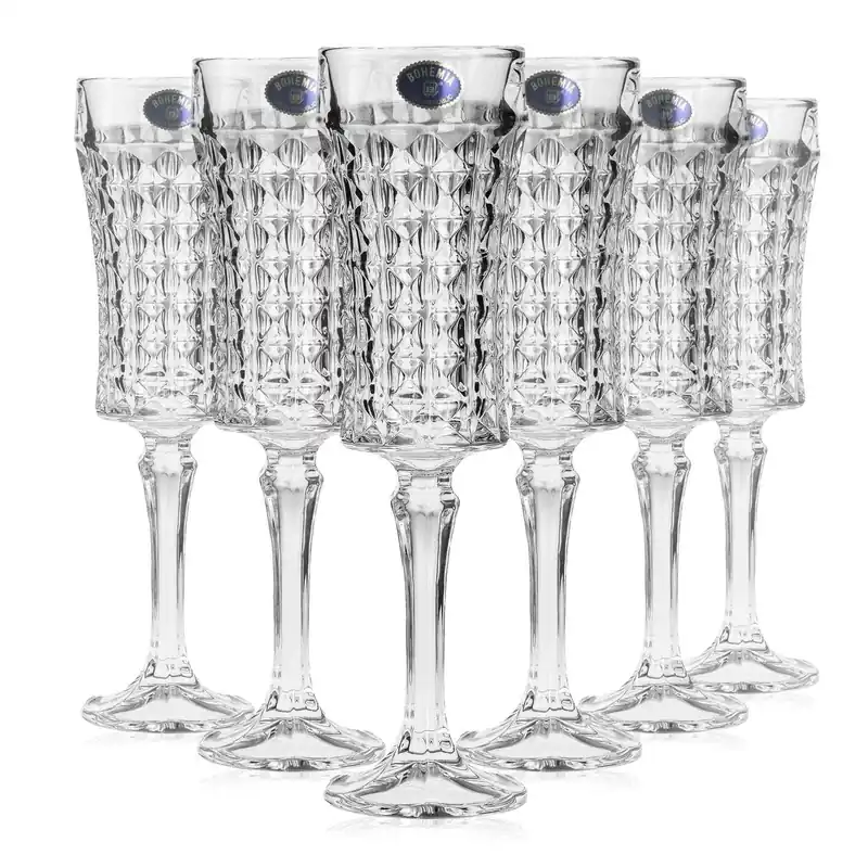 Kryształowe kieliszki do szampana Bohemia DIAMOND 120ml Oferta