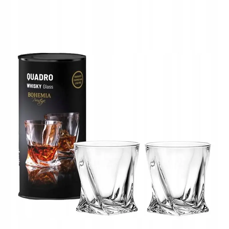 Oferta Kryształowe szklanki do whisky Bohemia Quadro 2szt. 340ml
