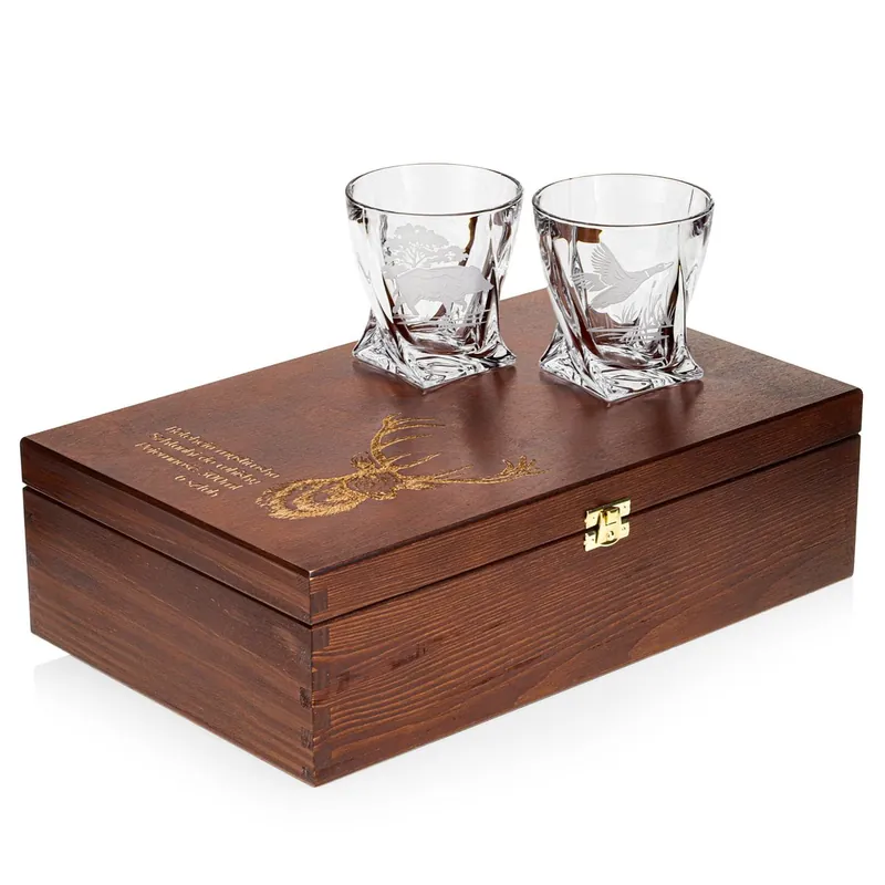 Myśliwskie szklanki whisky 340ml (Quadro) w skrzynce Kup online