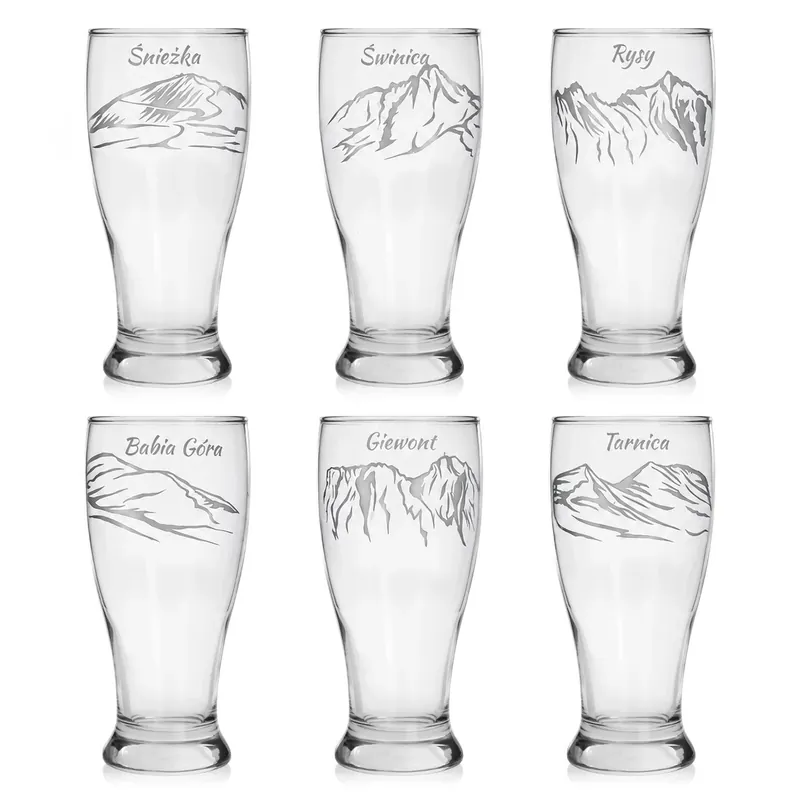 Polskie Góry szklanki, kufle do piwa 500ml (BRO29) 6 szt. Wyjątkowa oferta