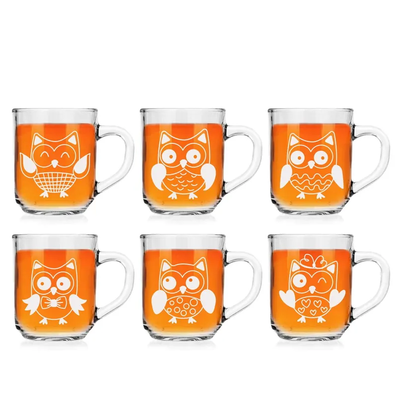 Cena promocyjna Szklanka Kubki dla dzieci Sowy 250ml 6szt