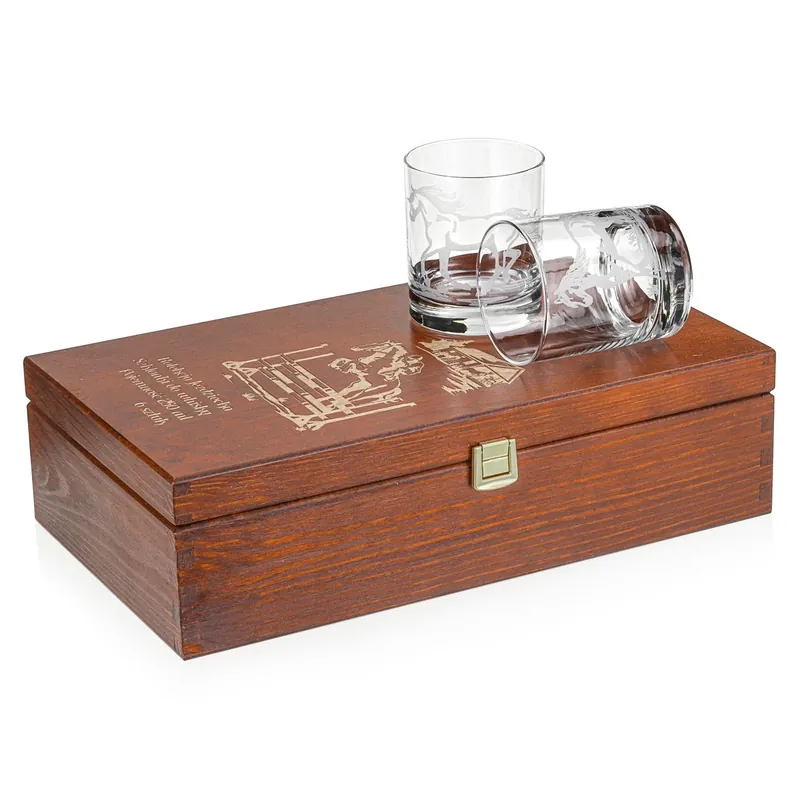 Szklanki do whisky Konie (0382) 300 ml 6 szt. w skrzynce z GRAWEREM Wybór klientów