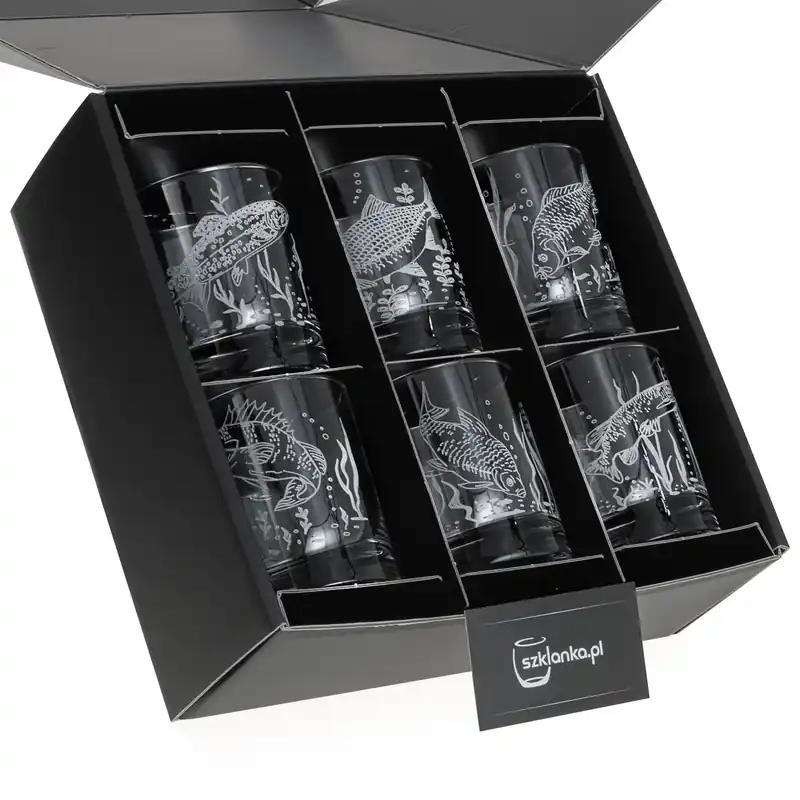 Cena promocyjna Szklanki do whisky Wędkarskie (0382) 300 ml 6 szt. w pudełku Szklanka.pl