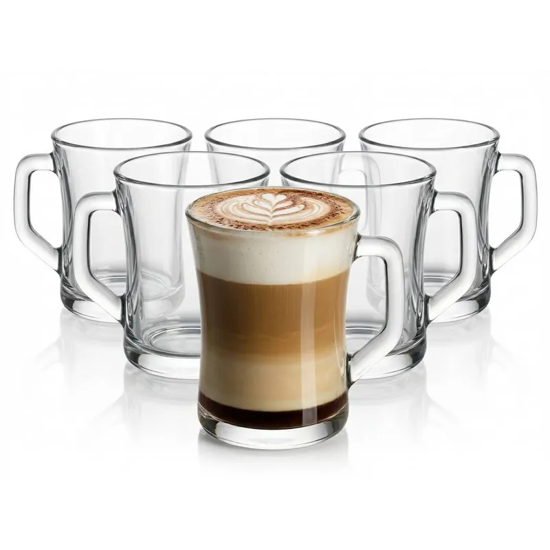 Szklanki kubki z uchem do kawy latte herbaty 200ml Promocja