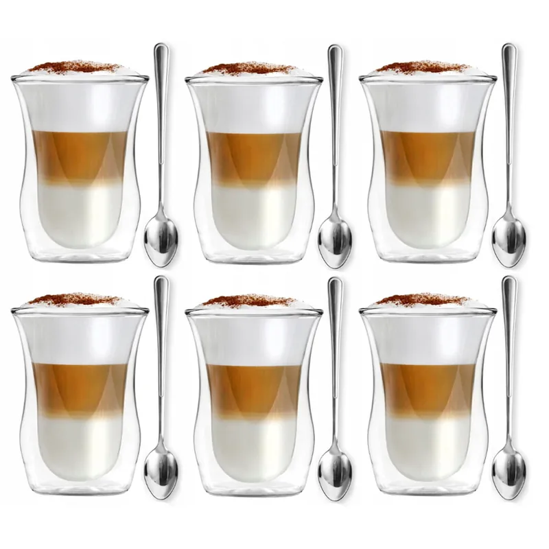 Szklanki termiczne do kawy latte Vialli Design Vita 300ml 6 szt. z łyżeczkami GRATIS Do wyczerpania zapasów