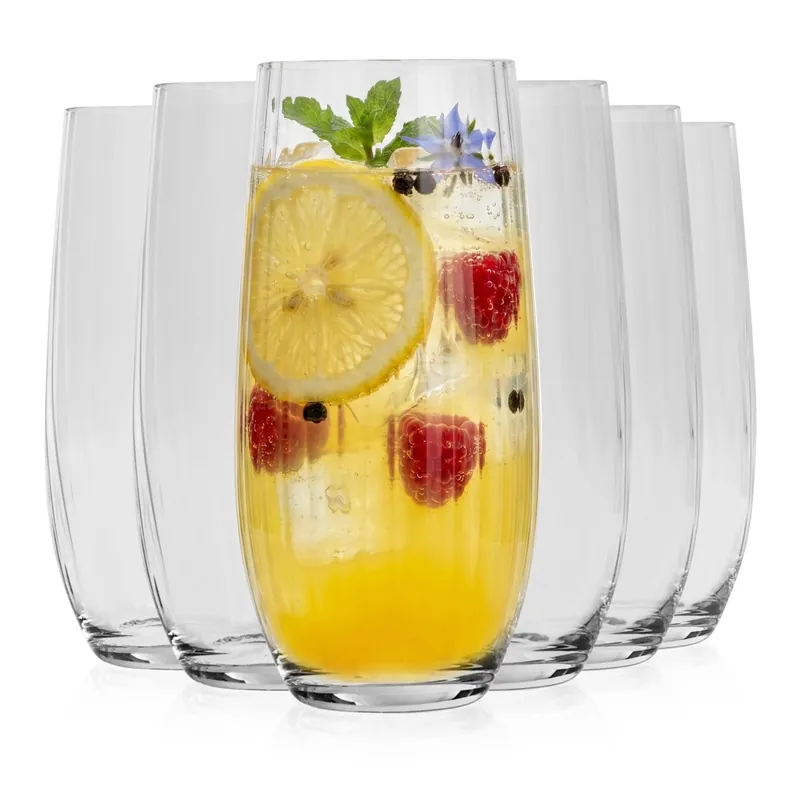 Szklanki wysokie do drinków long drink ryflowane / karbowane z OPTYKIEM BOHEMIA Waterfall OPTIC 350 ml 6 szt. Ograniczona ilość