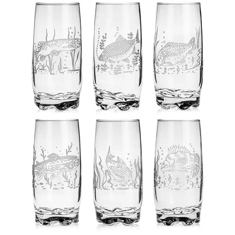 Darmowy zwrot Wędkarskie szklanki long drink do drinków, soku, wody 350ml 6 szt.