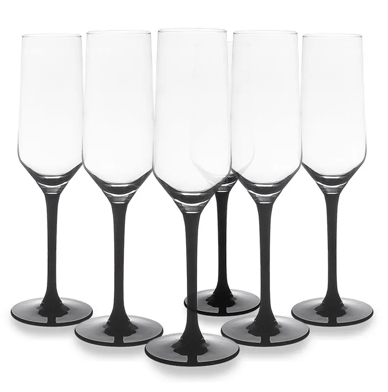 Kieliszki do szampana prosecco Rubin Black 220ml Tani