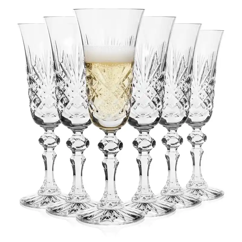 Kryształowe kieliszki do szampana, prosecco ZAWIERCIE Ananas 150 ml 6 szt. Wysoka jakość