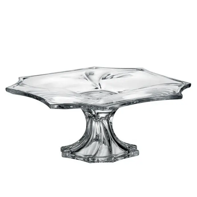 Szklana patera do tortów ciast Bohemia Neptun 33cm Taniej