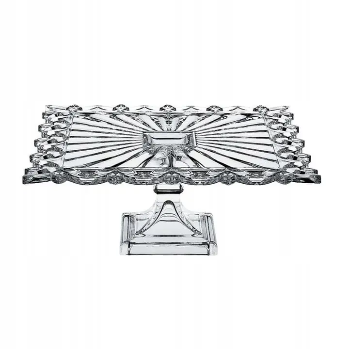 Ograniczona ilość Szklana patera do tortów ciast Bohemia Pierce 32cm
